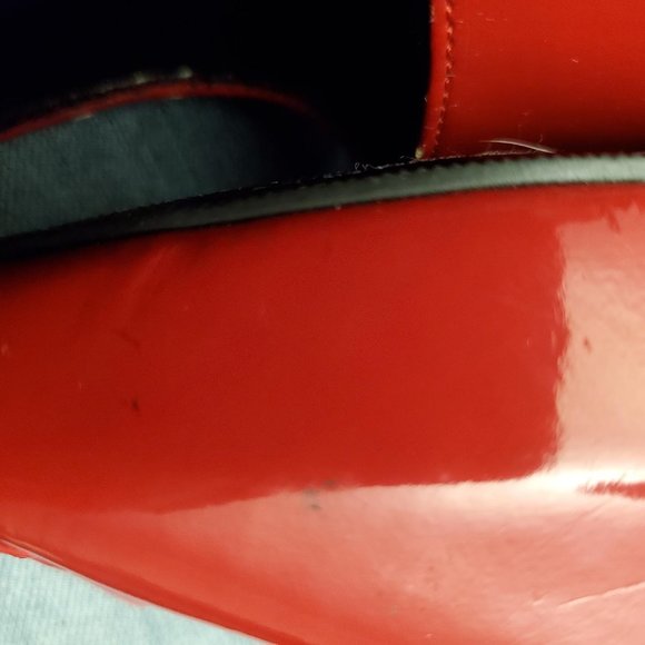 Qupid Red Patent Leather Peep Toe heels 8 1/2 - Picture 5 of 11